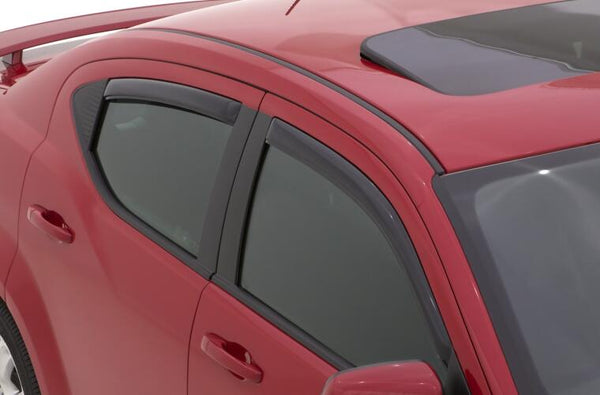 Chrome Trim Window Visors For Honda Civic Coupe 2016-2021 - Smoke Tinted, 4 Piece Set