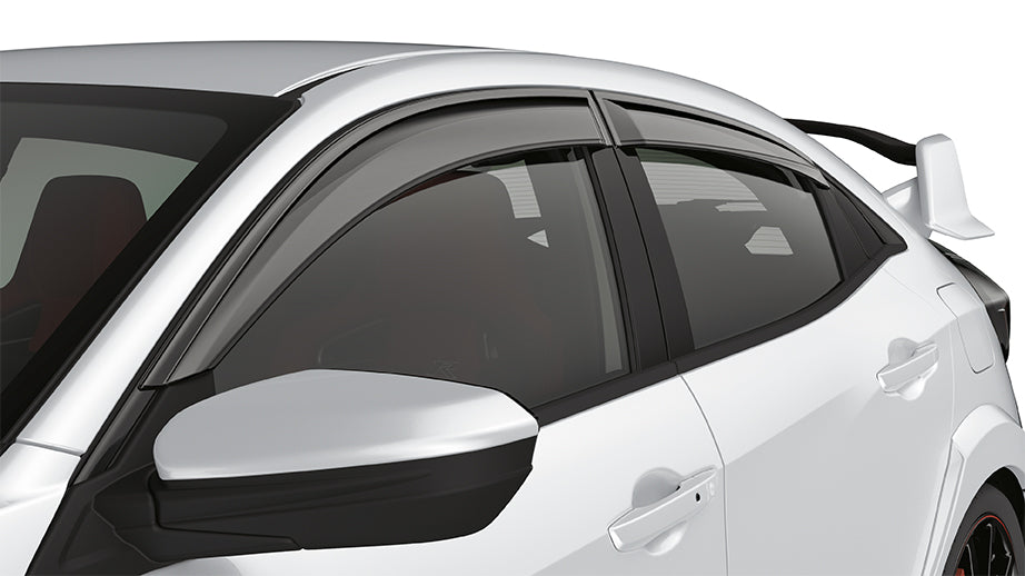 thumbnail image 2 of Window Visors For 92-95 Honda Civic Hatchback & Coupe – Smoke With Silver Mugen Style 2 of 5